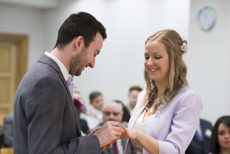 Jenny and David Exchanging Wedding Rings